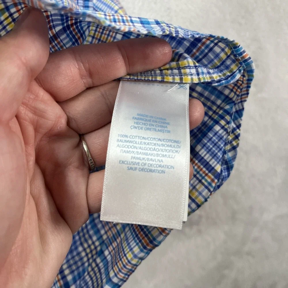 Ralph Lauren Plaid Button Down Shirt Baby Boy 3m Roll Tab Embroidered Preppy